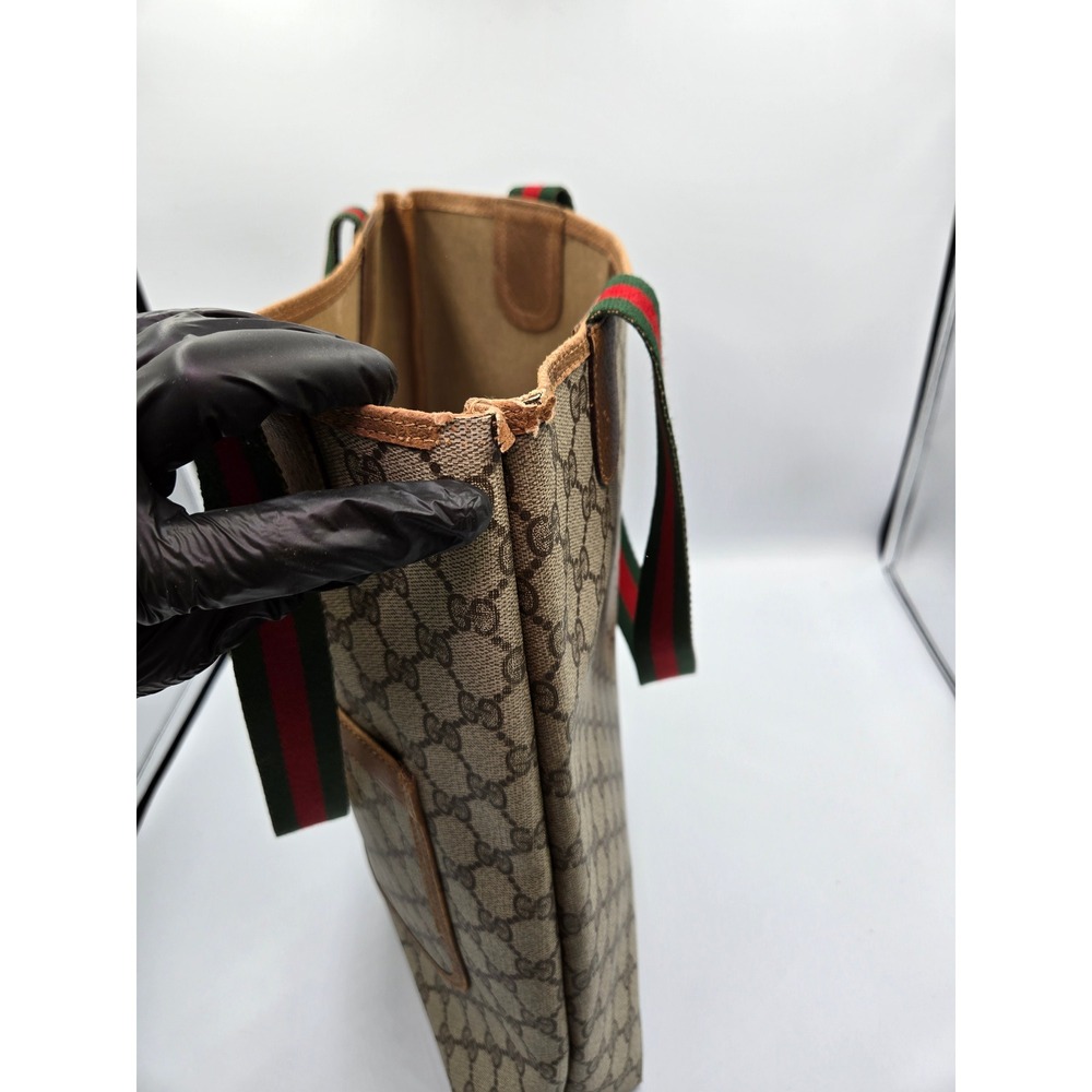 Vintage Gucci GG Monogram Tote Bag Handbag Purse with Pocket Classic - Picture 13 of 15
